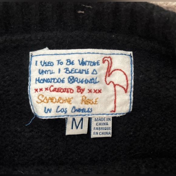 Chaser BOYS DON’T CRY CASHMERE SWEATER - BLACK - Picture 4 of 5